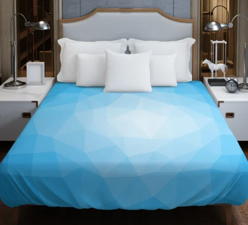 Light Blue Polygon Triangle Duvet Cover