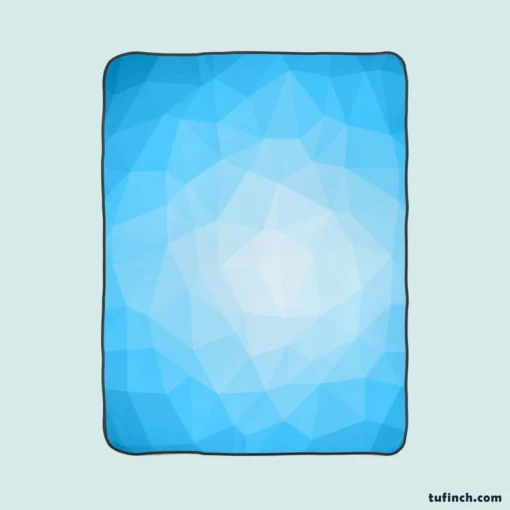 Light Blue Polygon Triangle Fleece Blanket 1