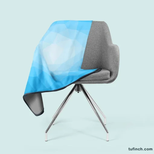 Light Blue Polygon Triangle Fleece Blanket 2