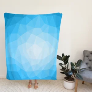 Light Blue Polygon Triangle Fleece Blanket