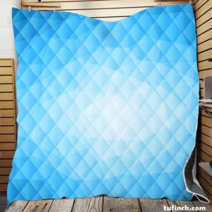 Light Blue Polygon Triangle Quilt Blanket