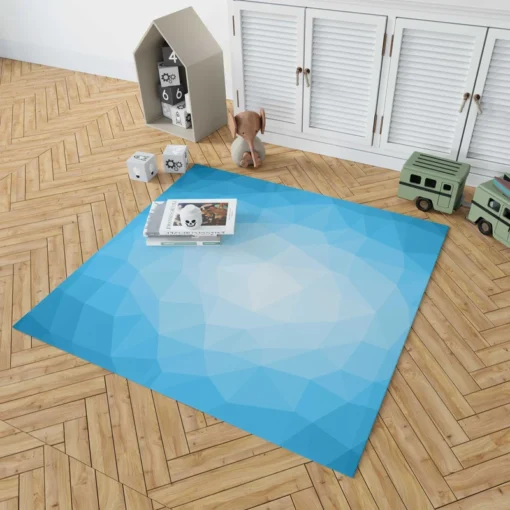 Light Blue Polygon Triangle Rug 1