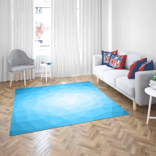 Light Blue Polygon Triangle Rug 2