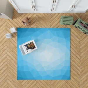 Light Blue Polygon Triangle Rug