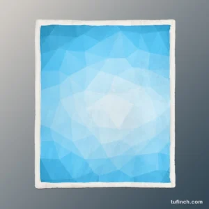 Light Blue Polygon Triangle Sherpa Fleece Blanket 1