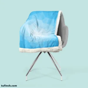 Light Blue Polygon Triangle Sherpa Fleece Blanket 2