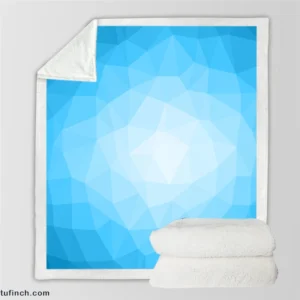 Light Blue Polygon Triangle Sherpa Fleece Blanket