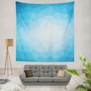 Light Blue Polygon Triangle Wall Tapestry