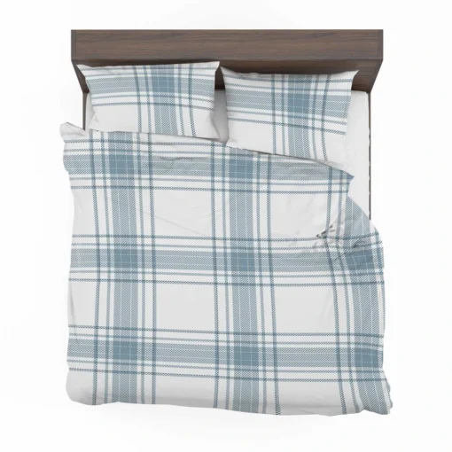 Light Blue Scottish Tartan Plaid Bedding Set 2