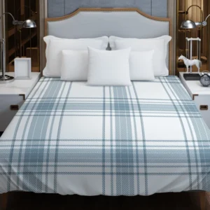 Light Blue Scottish Tartan Plaid Duvet Cover