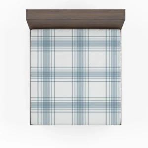 Light Blue Scottish Tartan Plaid Fitted Sheet