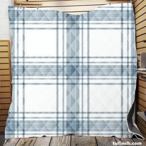 Light Blue Scottish Tartan Plaid Quilt Blanket