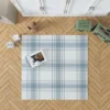 Light Blue Scottish Tartan Plaid Rug