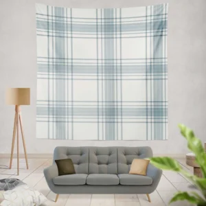 Light Blue Scottish Tartan Plaid Wall Tapestry