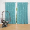 Light Cornflower Blue Polygonal Minimalist Curtain