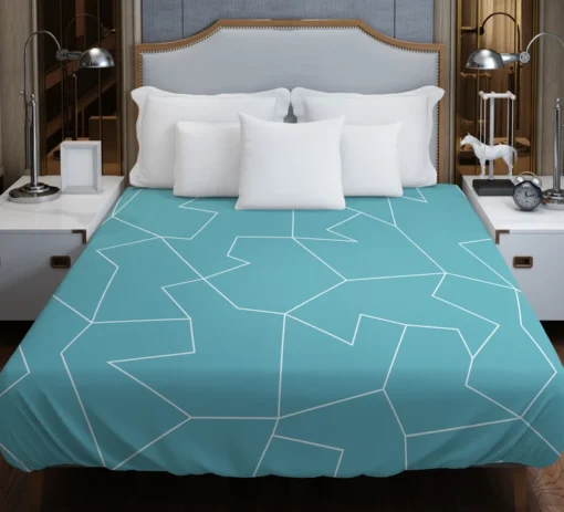 Light Cornflower Blue Polygonal Minimalist Duvet Cover