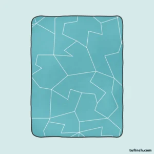 Light Cornflower Blue Polygonal Minimalist Fleece Blanket 1