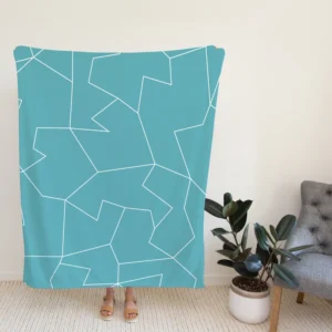 Light Cornflower Blue Polygonal Minimalist Fleece Blanket