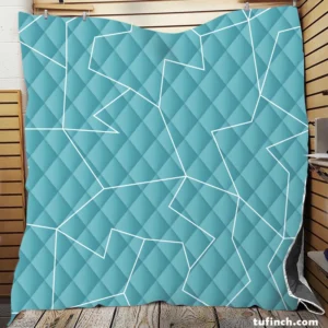 Light Cornflower Blue Polygonal Minimalist Quilt Blanket