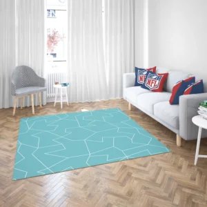 Light Cornflower Blue Polygonal Minimalist Rug 2