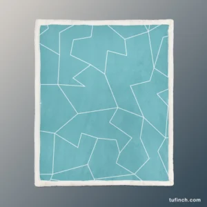 Light Cornflower Blue Polygonal Minimalist Sherpa Fleece Blanket 1