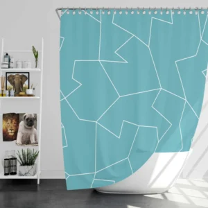 Light Cornflower Blue Polygonal Minimalist Shower Curtain