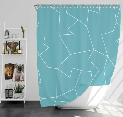 Light Cornflower Blue Polygonal Minimalist Shower Curtain