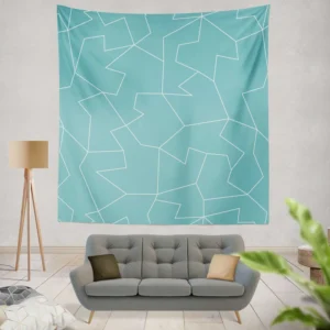 Light Cornflower Blue Polygonal Minimalist Wall Tapestry