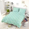 Light Green Blue Chevron Pattern Bedding Set