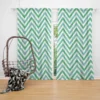 Light Green Blue Chevron Pattern Curtain