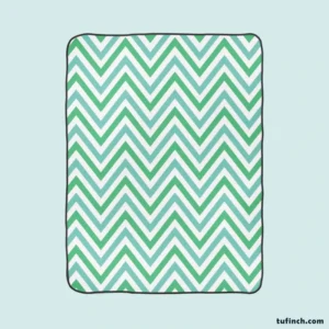 Light Green Blue Chevron Pattern Fleece Blanket 1