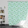 Light Green Blue Chevron Pattern Shower Curtain