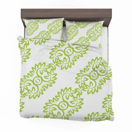 Light Green Floral Design Bedding Set 2