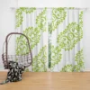 Light Green Floral Design Curtain