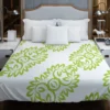 Light Green Floral Design Duvet Cover