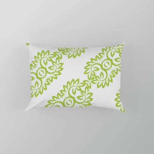 Light Green Floral Design Pillow Case