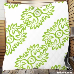 Light Green Floral Design Quilt Blanket