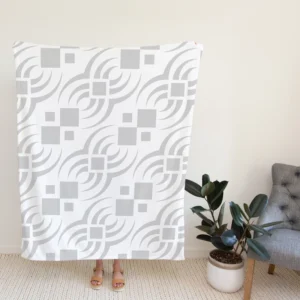 Light Grey Batik Pattern Fleece Blanket