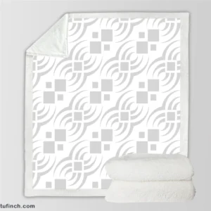 Light Grey Batik Pattern Sherpa Fleece Blanket