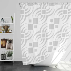 Light Grey Batik Pattern Shower Curtain