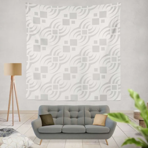 Light Grey Batik Pattern Wall Tapestry