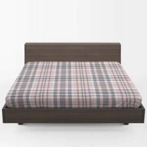 Light Pink Grey Checkered Pattern Fitted Sheet 1