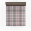 Light Pink Grey Checkered Pattern Fitted Sheet