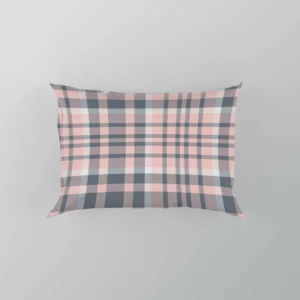 Light Pink Grey Checkered Pattern Pillow Case