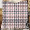 Light Pink Grey Checkered Pattern Quilt Blanket