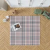 Light Pink Grey Checkered Pattern Rug