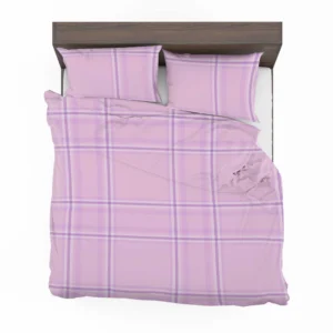 Light Purple Tartan Pattern Bedding Set 2