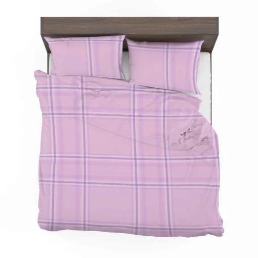 Light Purple Tartan Pattern Bedding Set 2