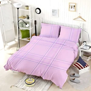 Light Purple Tartan Pattern Bedding Set