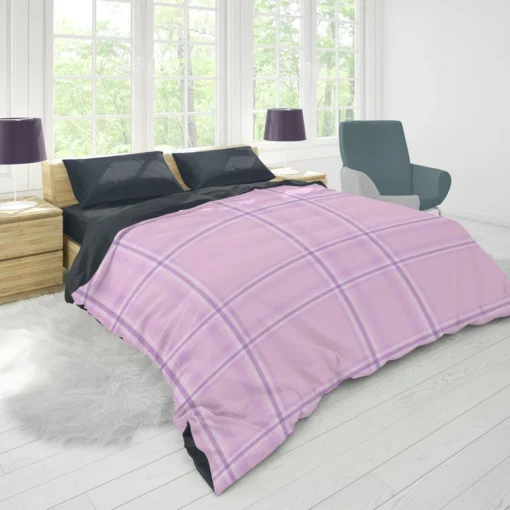 Light Purple Tartan Pattern Duvet Cover 1